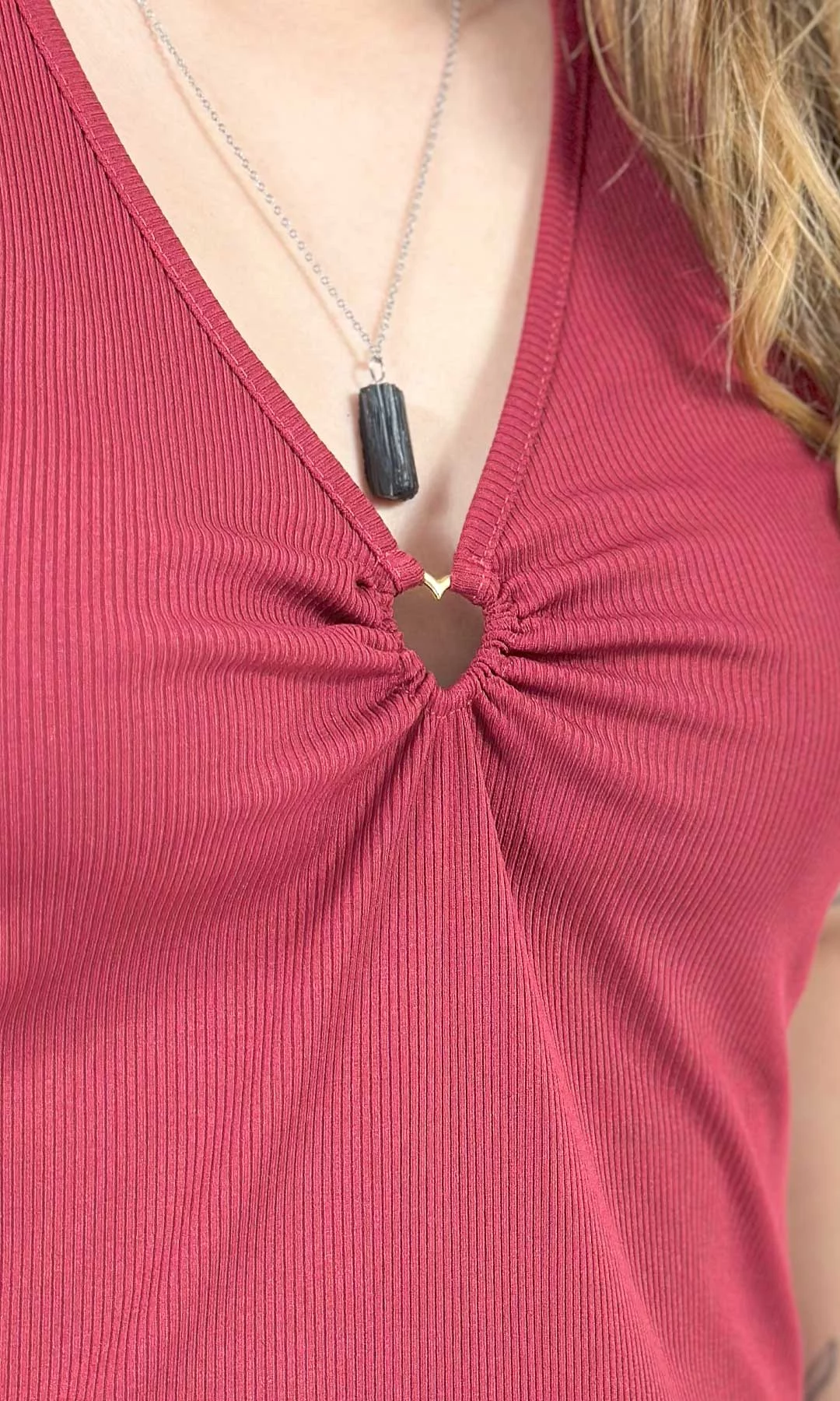 Camiseta mujer manga sisa unicolor - Imagen 5