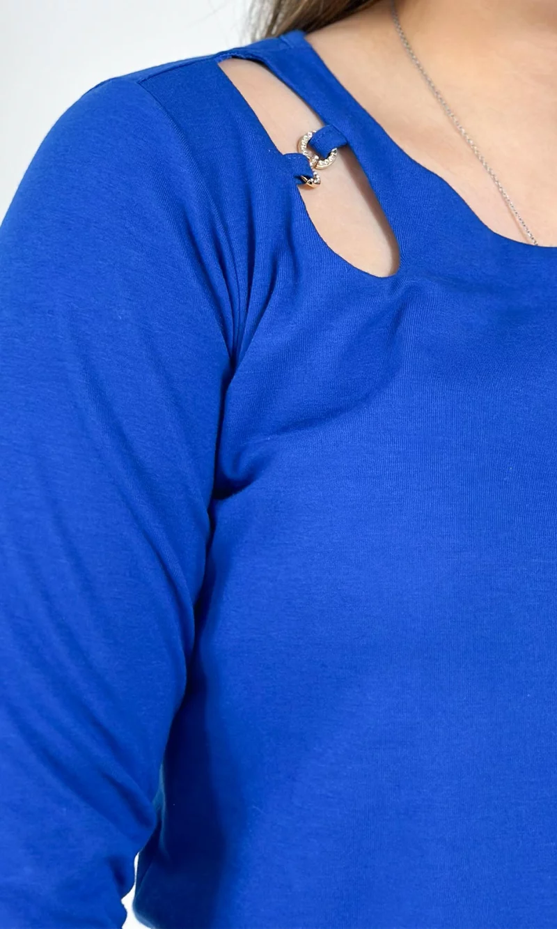 Camiseta mujer manga 3/4 unicolor - Imagen 3