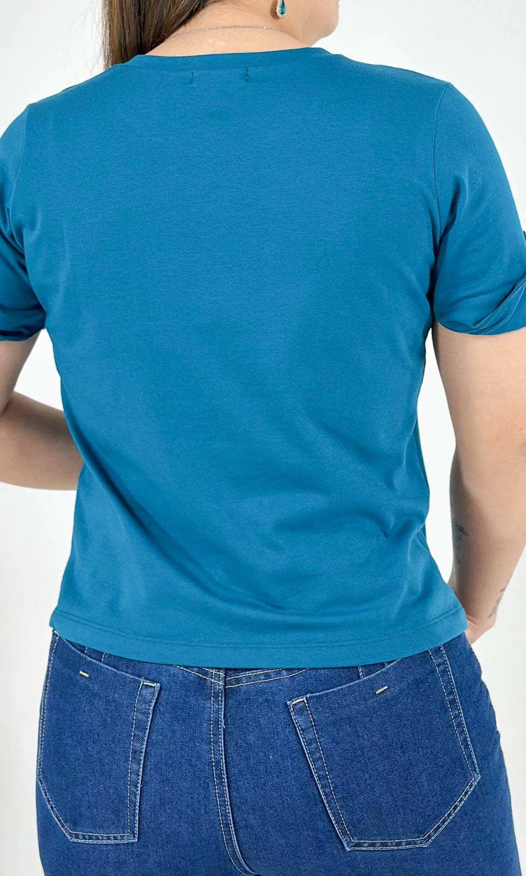 Camiseta mujer manga corta unicolor - Imagen 8