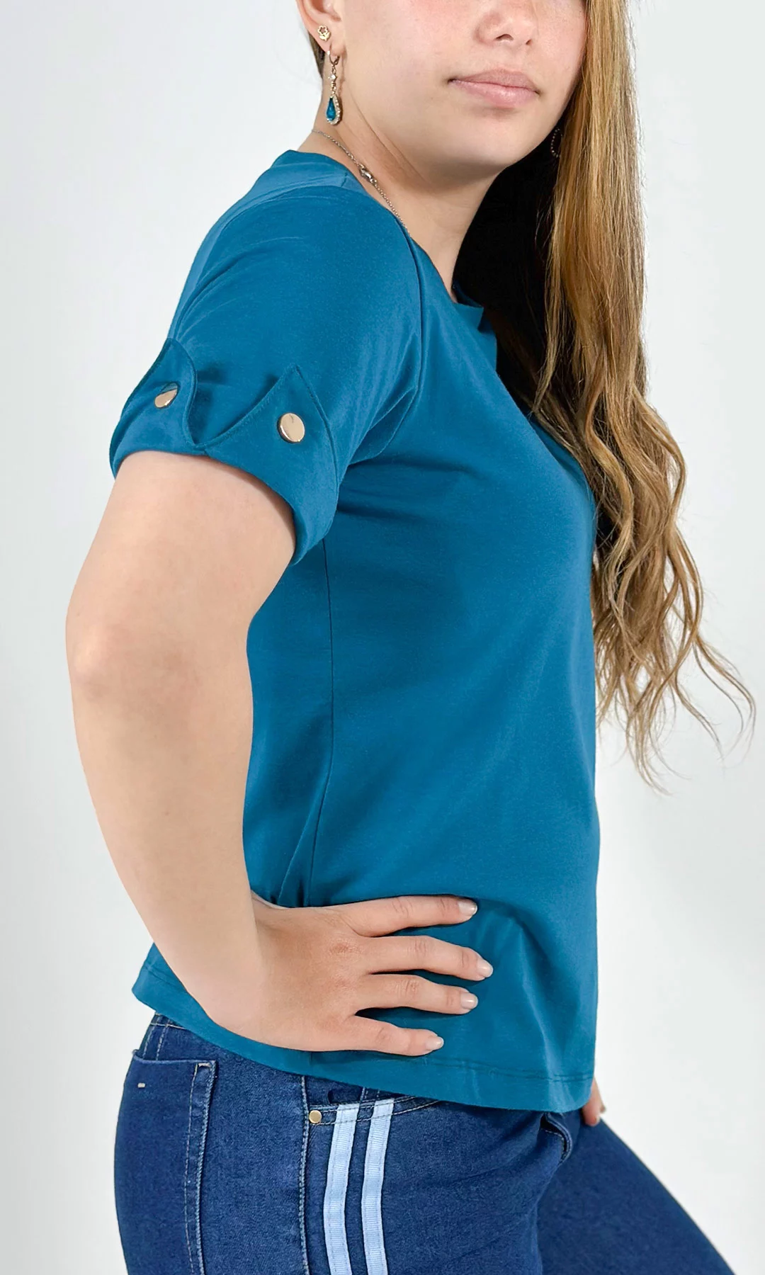 Camiseta mujer manga corta unicolor - Imagen 6