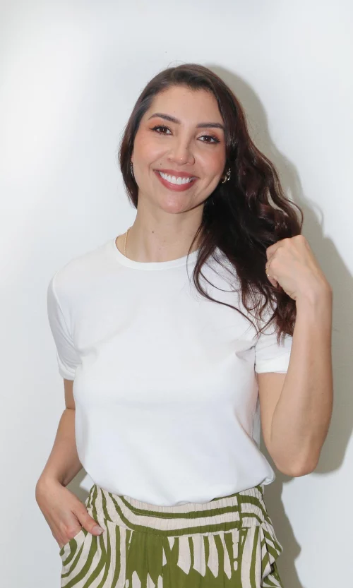 Camiseta mujer manga corta unicolor