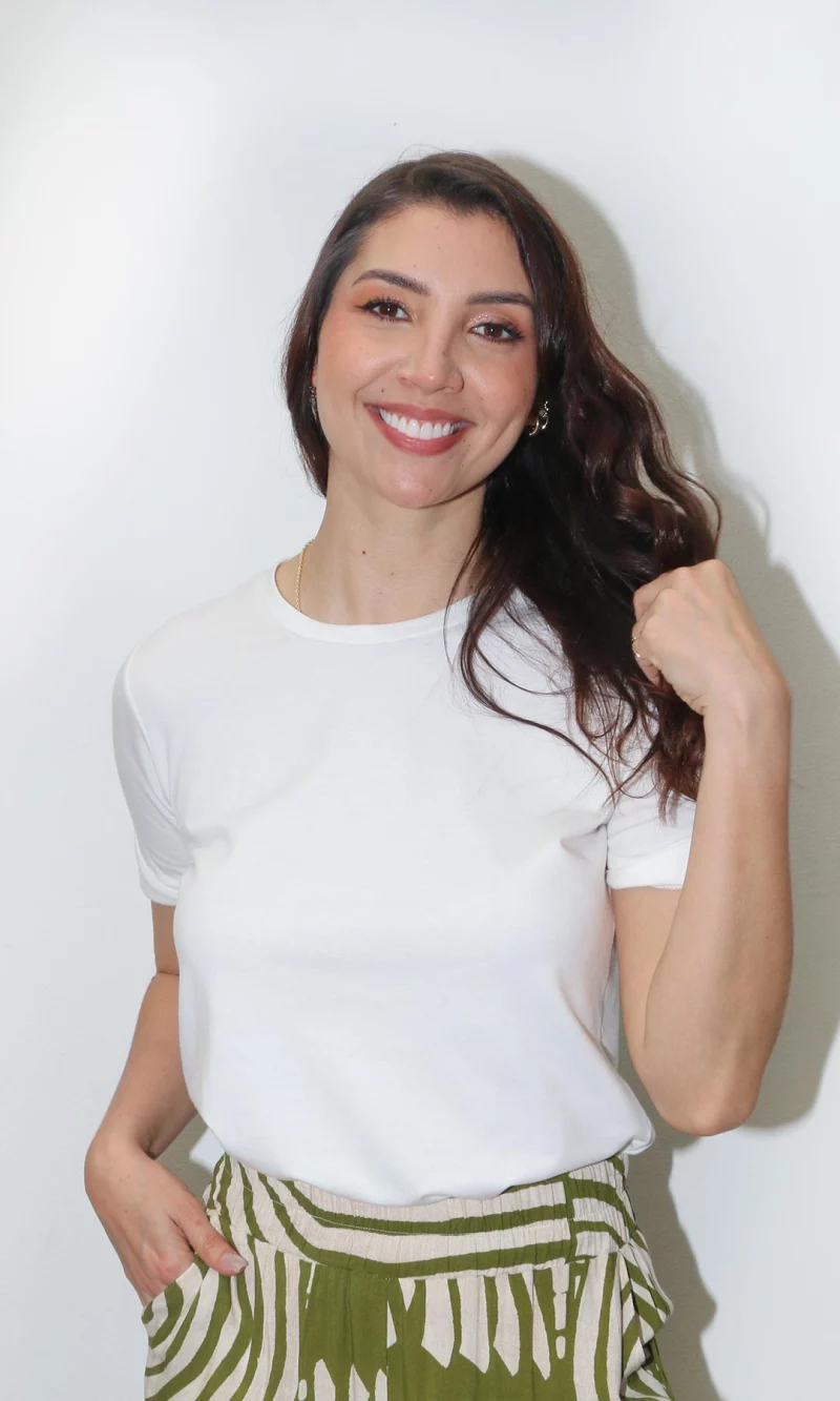 Camiseta mujer manga corta unicolor