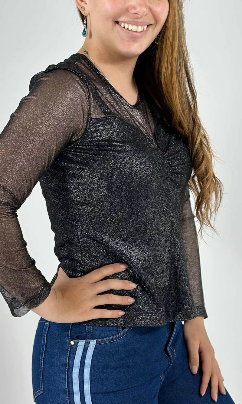 Camiseta mujer manga 3/4 unicolor - Imagen 2