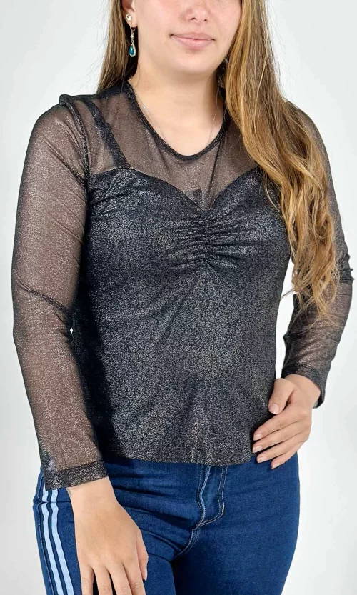 Camiseta mujer manga 3/4 unicolor