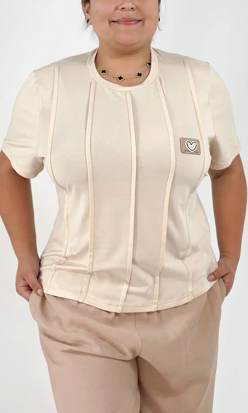 Camiseta mujer manga corta unicolor