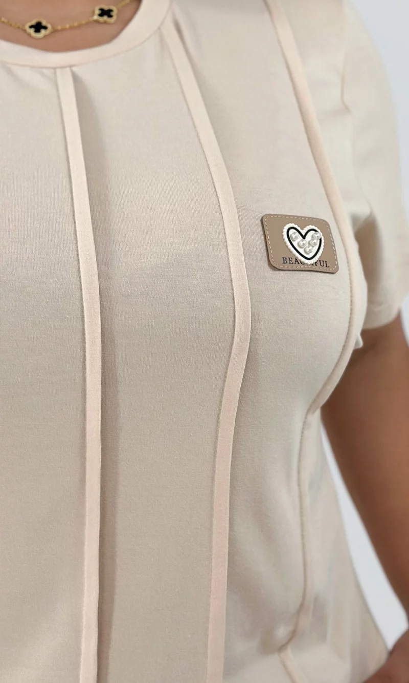 Camiseta mujer manga corta unicolor - Imagen 4