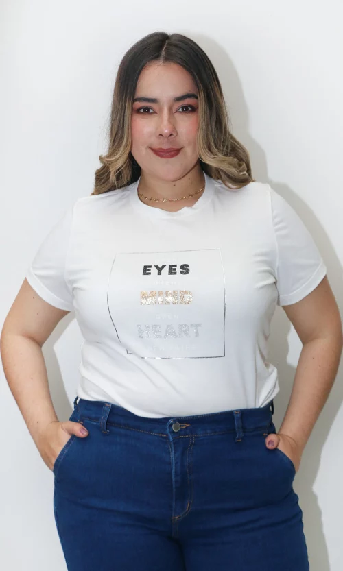 Camiseta mujer manga corta estampada
