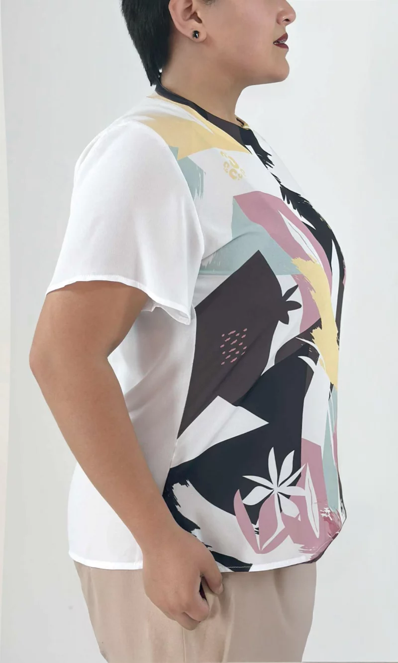 Blusa mujer manga corta estampada - Imagen 4