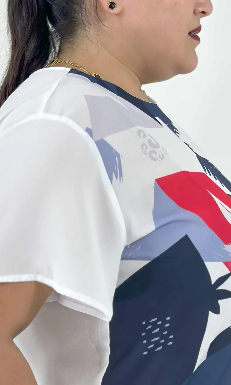 Blusa mujer manga corta estampada - Imagen 2