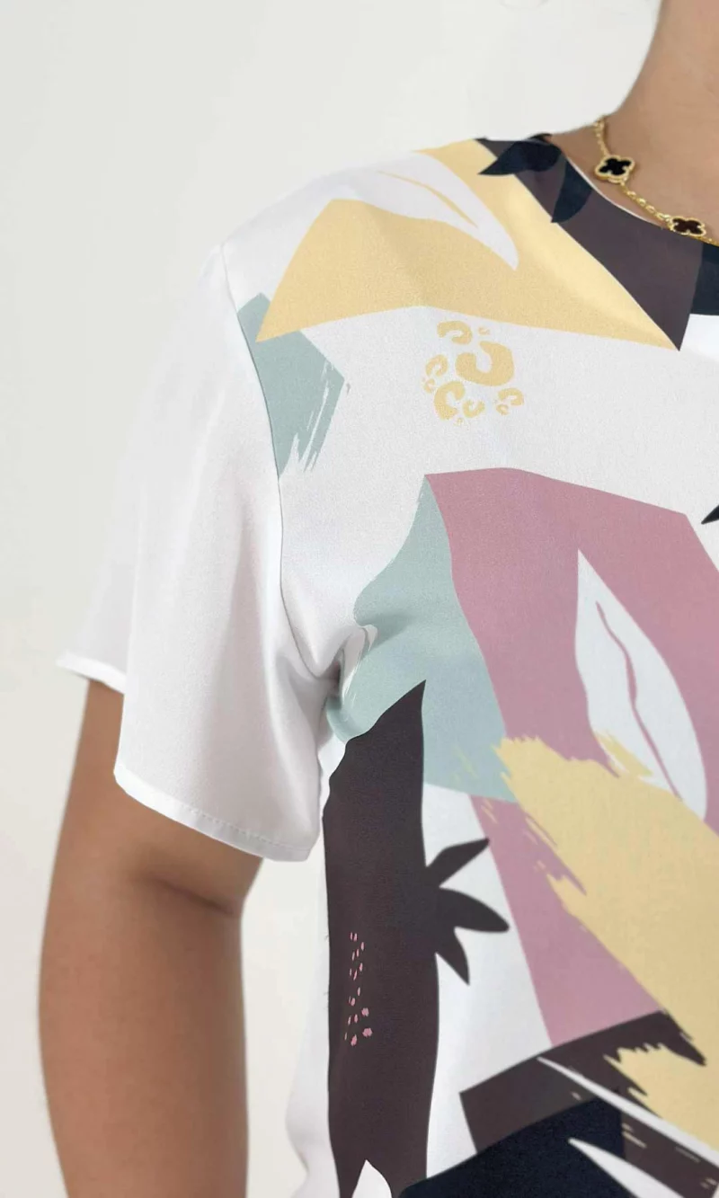 Blusa mujer manga corta estampada - Imagen 5