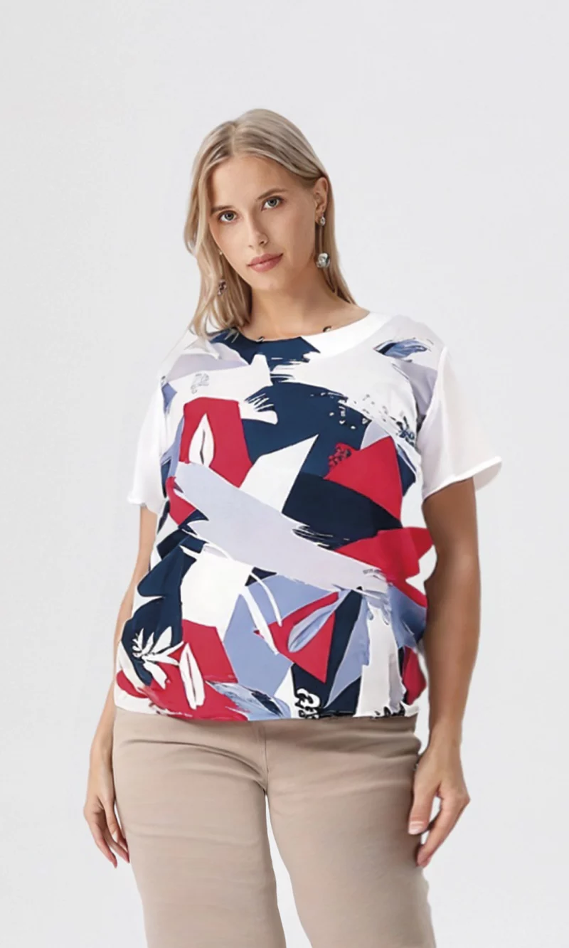 Blusa mujer manga corta estampada - Imagen 3
