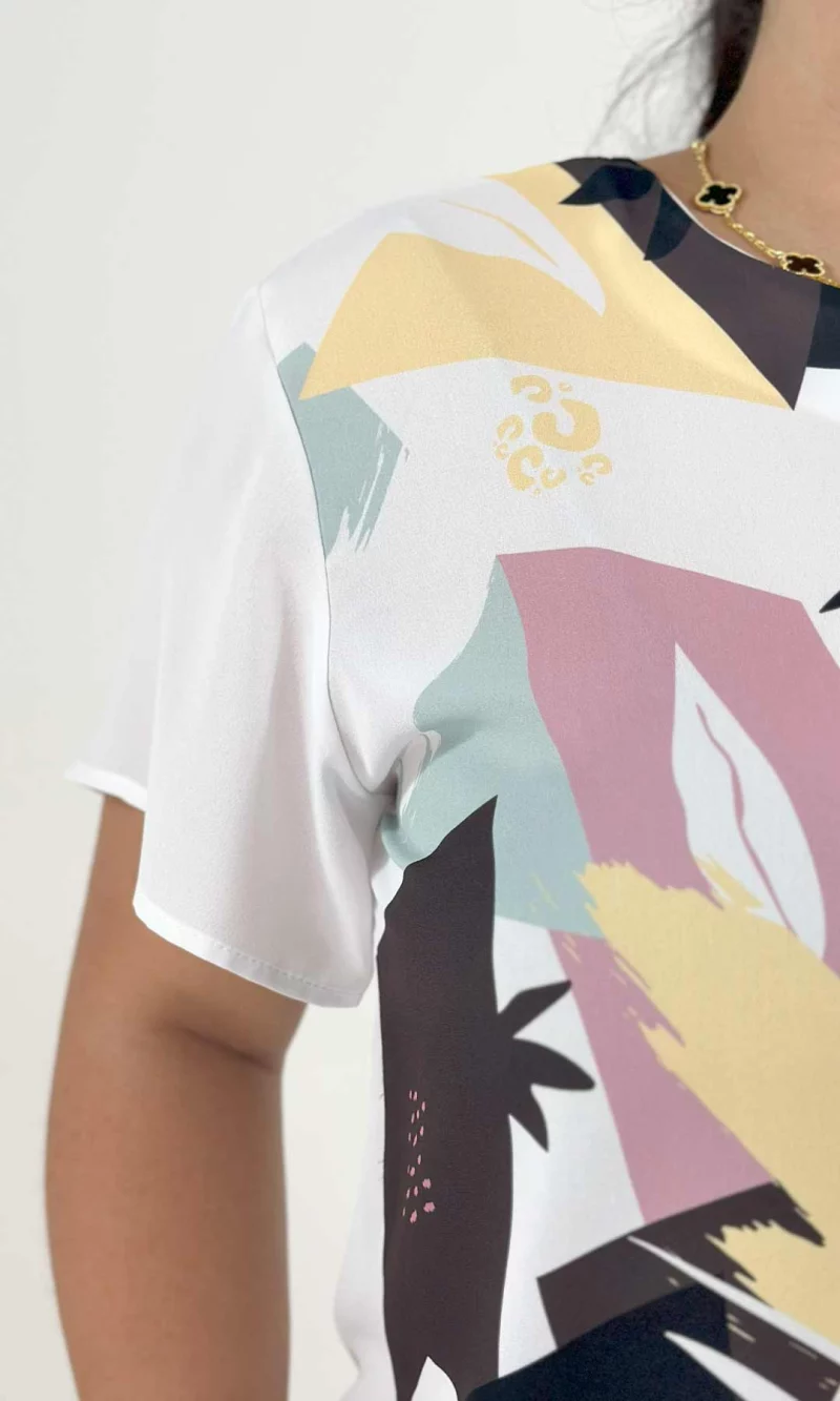 Blusa mujer manga corta estampada - Imagen 6