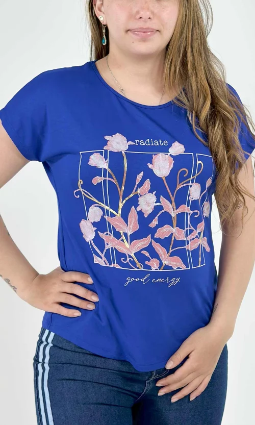Camiseta mujer manga corta estampada