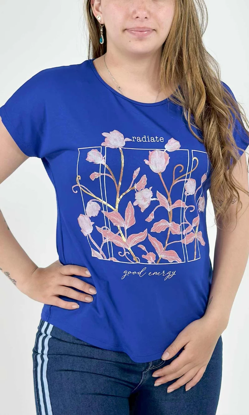 Camiseta mujer manga corta estampada