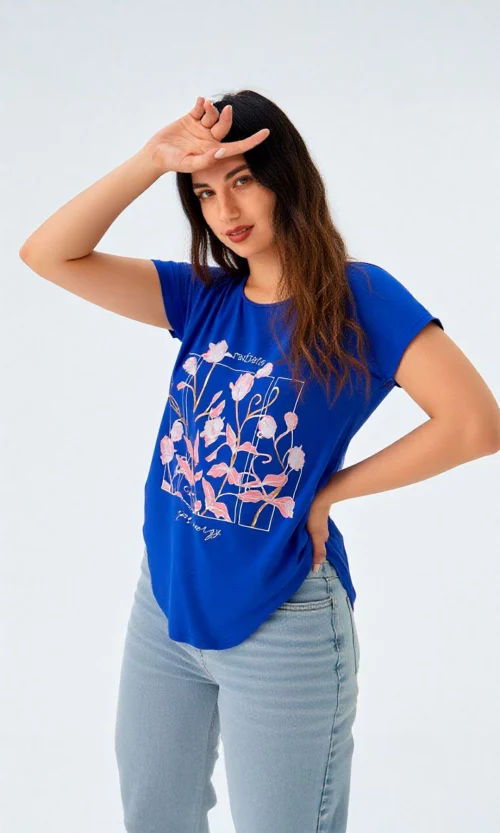 Camiseta mujer manga corta estampada