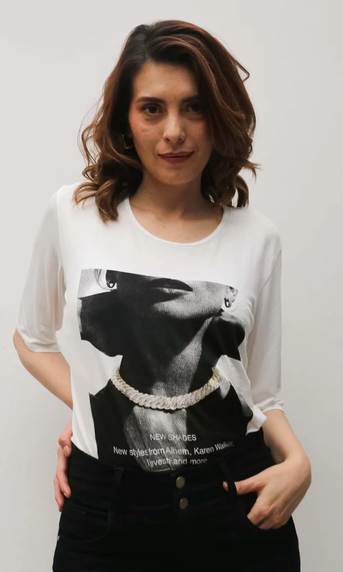 Camiseta mujer manga 3/4 estampada