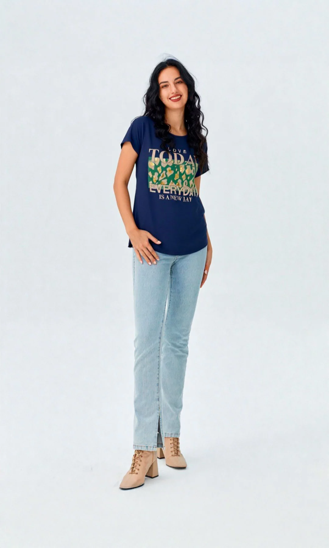 Camiseta mujer manga corta estampada - Imagen 2