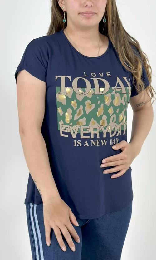 Camiseta mujer manga corta estampada