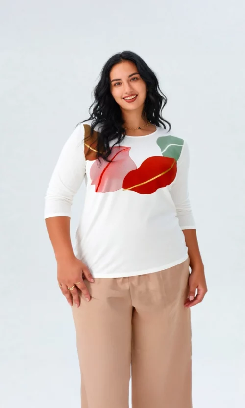 Camiseta mujer manga 3/4 estampada