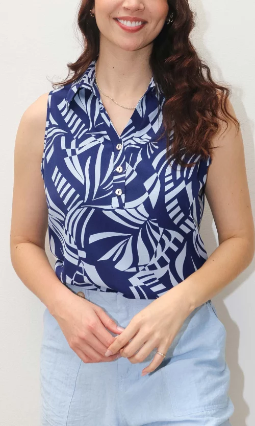Blusa mujer manga sisa estampada