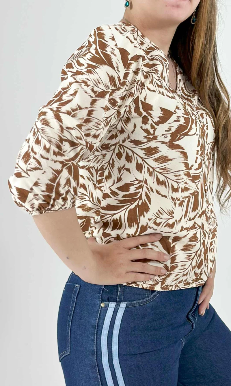 Blusa mujer manga 3/4 estampada - Imagen 7