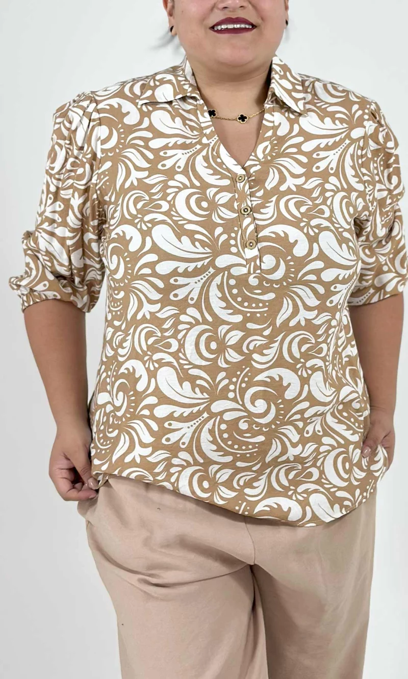 Blusa mujer manga 3/4 estampada - Imagen 6