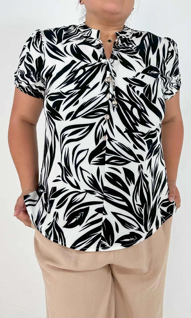 Blusa mujer manga corta estampada - Imagen 10
