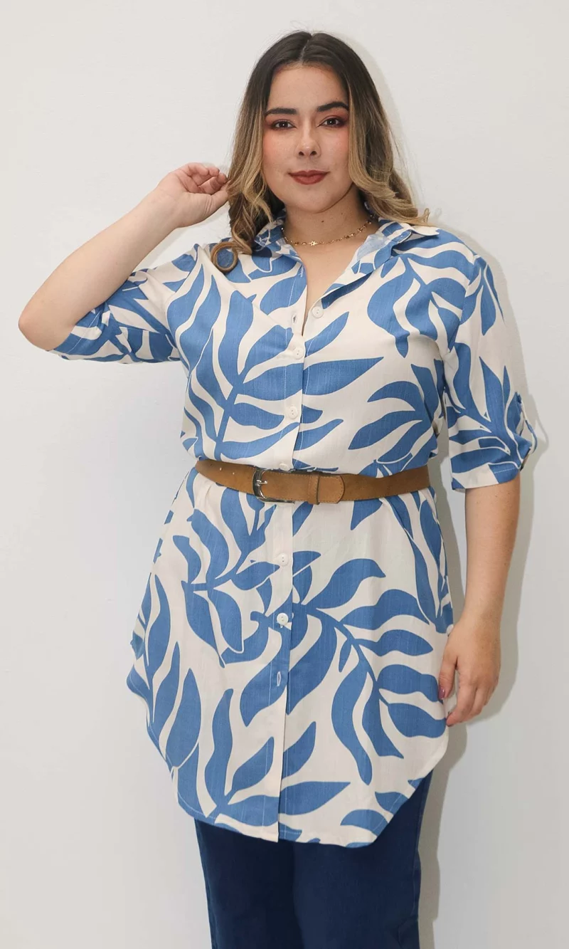 Blusa mujer manga corta estampada