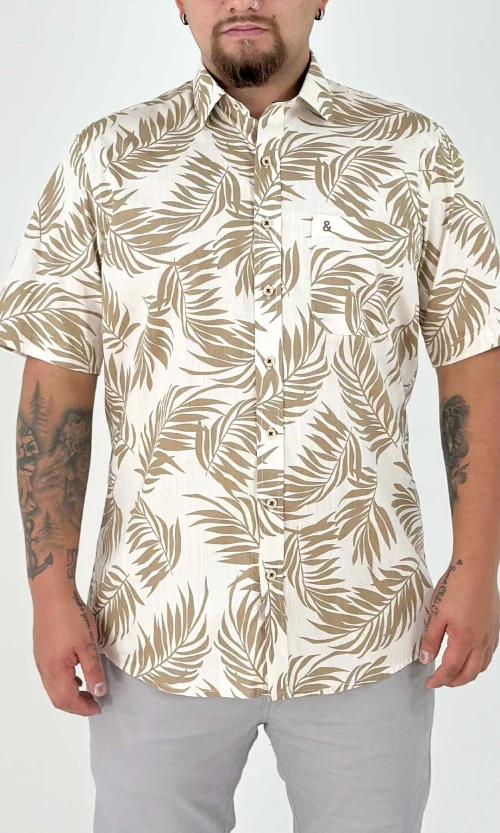 Camisa hombre manga corta estampada