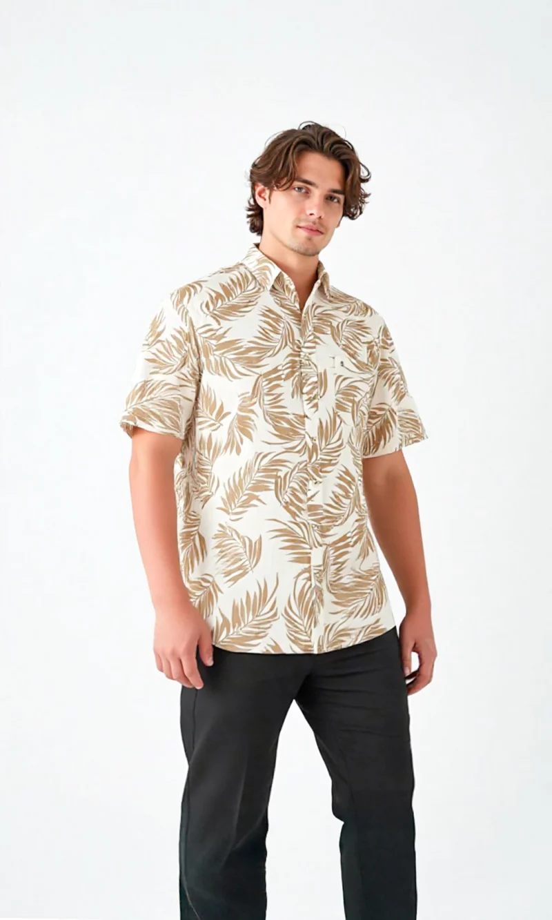 Camisa hombre manga corta estampada - Imagen 2