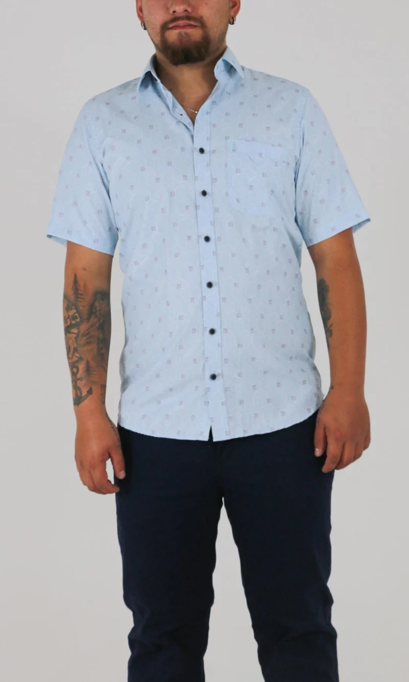Camisa hombre manga corta estampada - Imagen 7