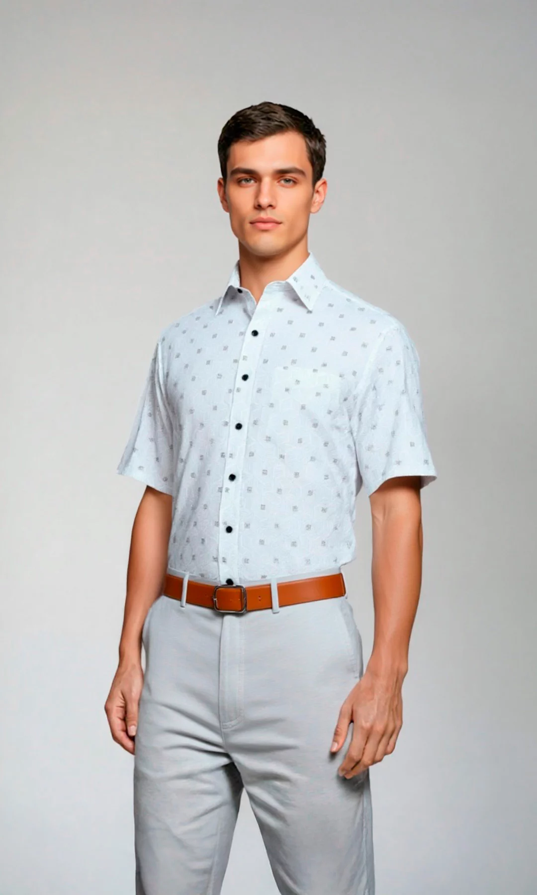 Camisa hombre manga corta estampada - Imagen 2