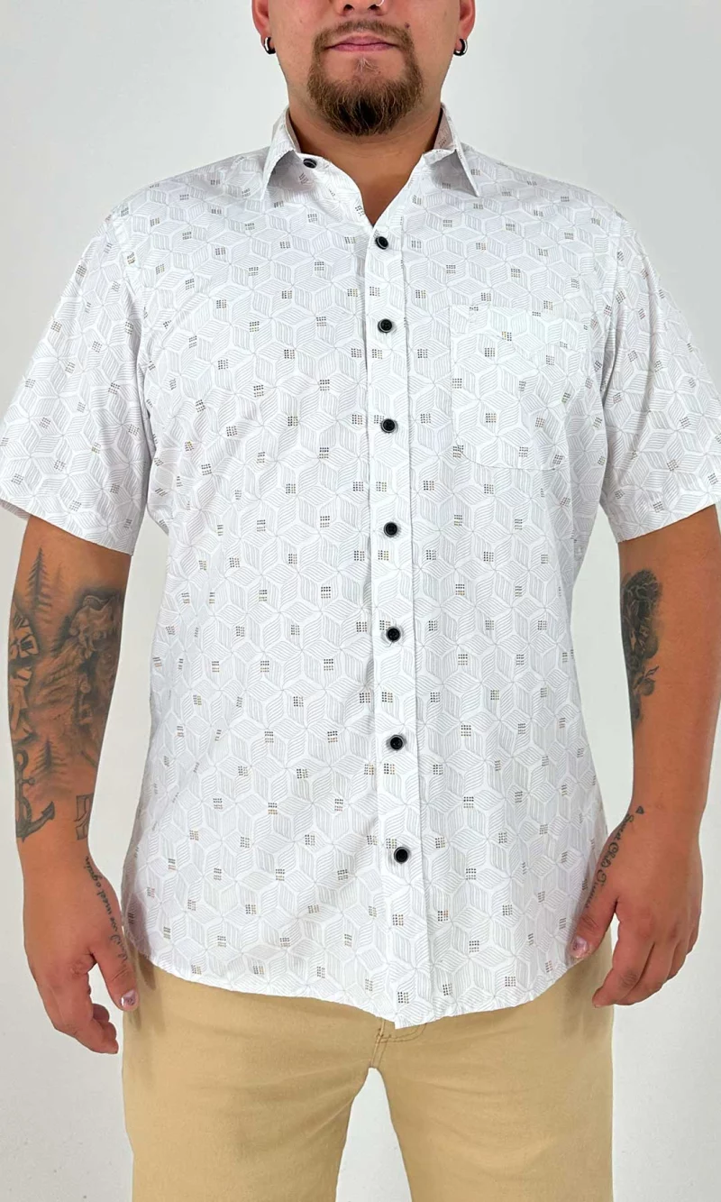 Camisa hombre manga corta estampada - Imagen 4
