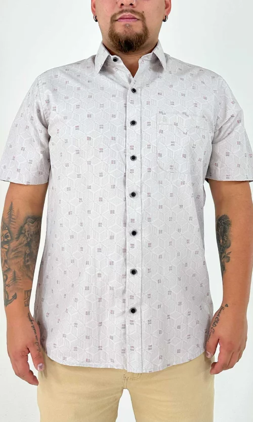 Camisa hombre manga corta estampada