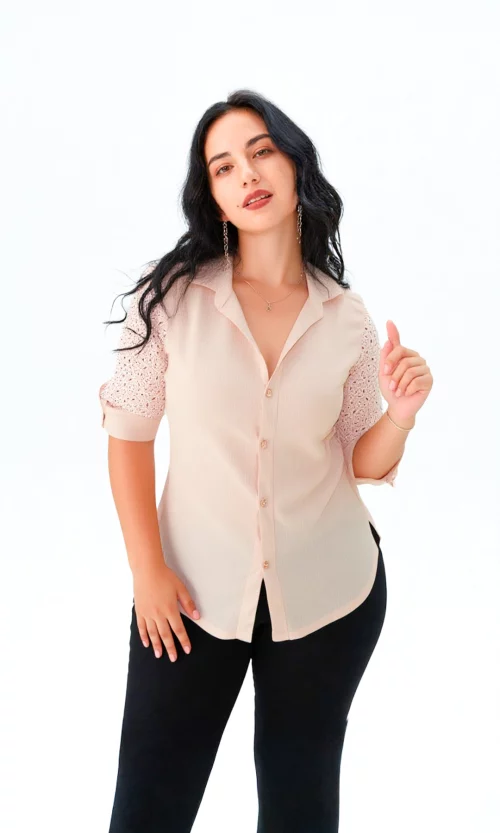 Blusa mujer manga 3/4 unicolor