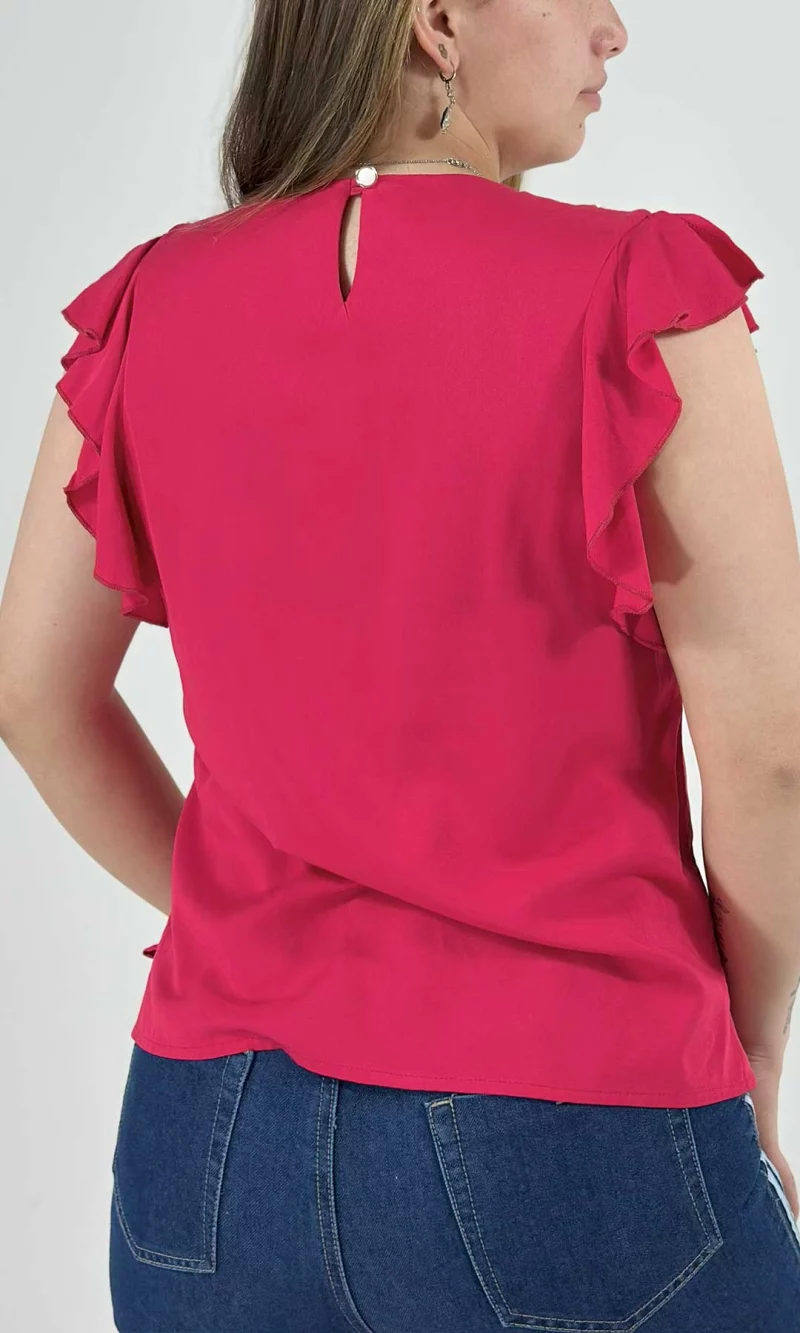 Blusa mujer manga corta unicolor - Imagen 4