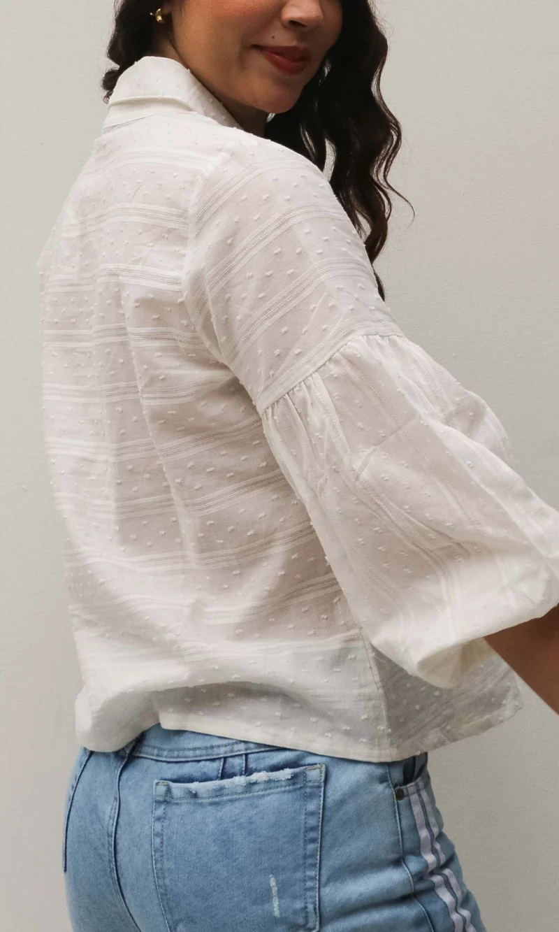 Blusa mujer manga 3/4 unicolor - Imagen 3