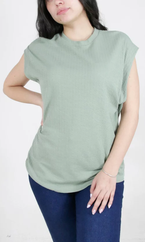 Camiseta mujer manga corta unicolor