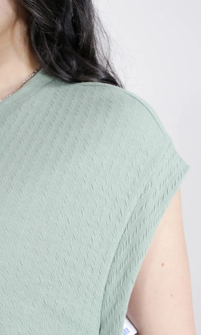 Camiseta mujer manga corta unicolor - Imagen 2