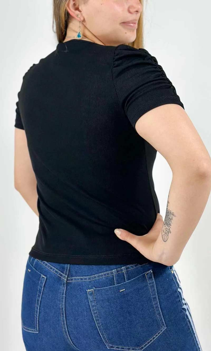 Camiseta mujer manga sisa unicolor - Imagen 7