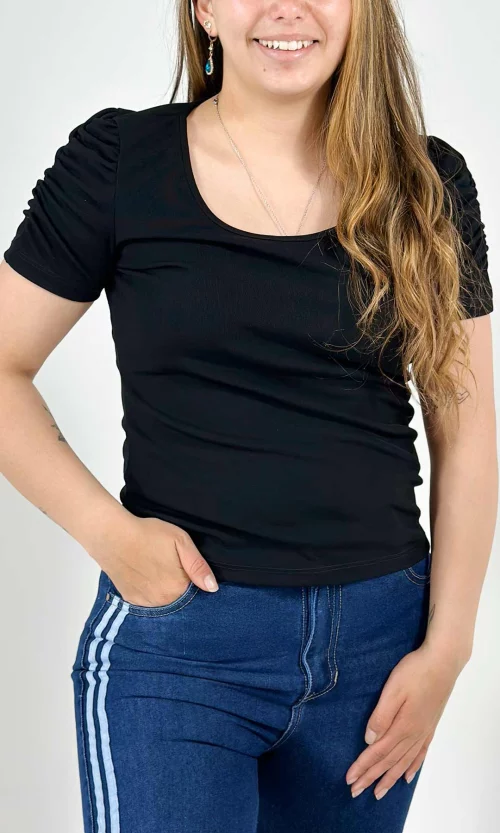 Camiseta mujer manga corta unicolor