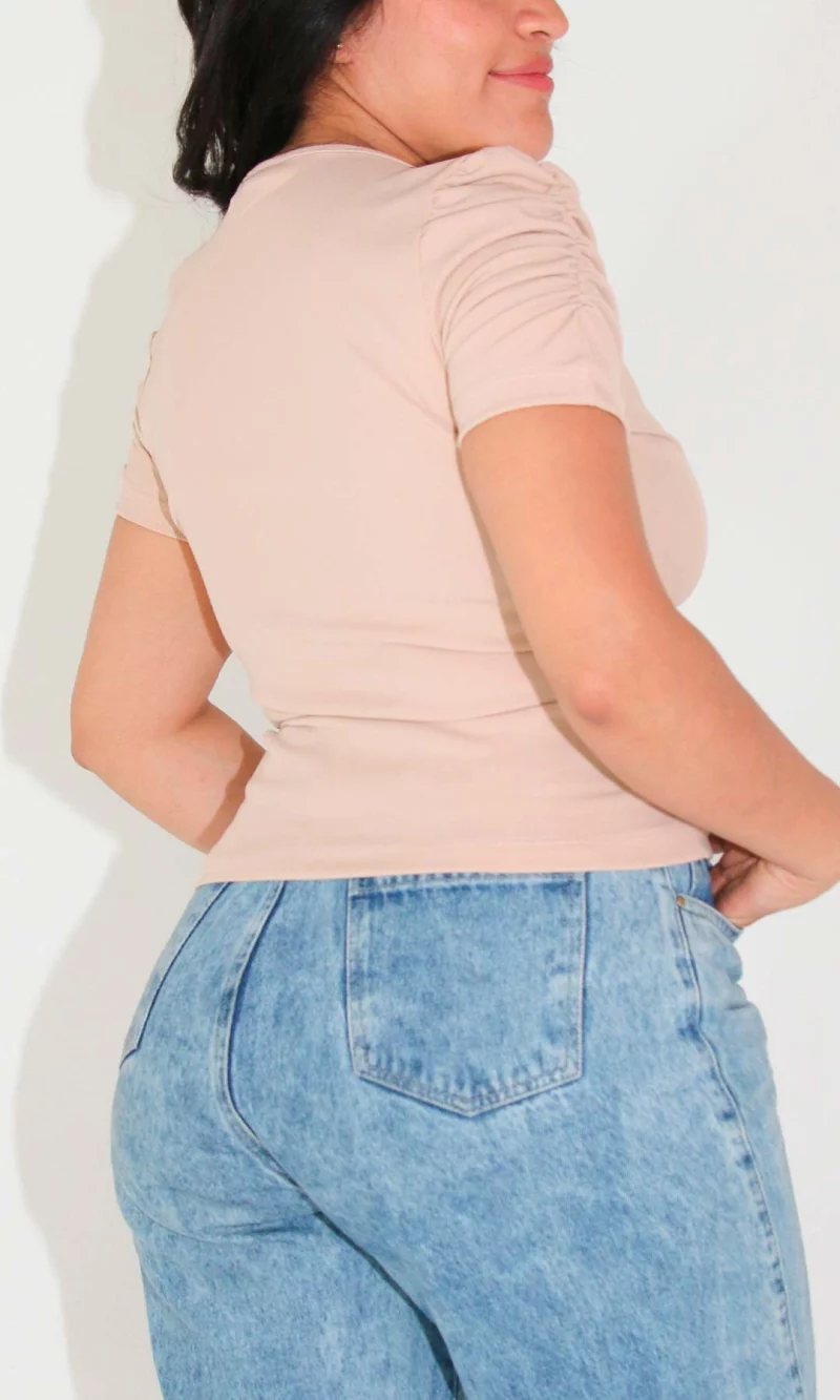 Camiseta mujer manga corta unicolor - Imagen 3