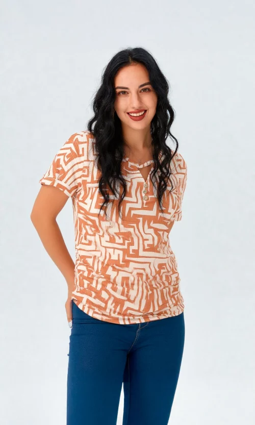 Camiseta mujer manga corta estampada