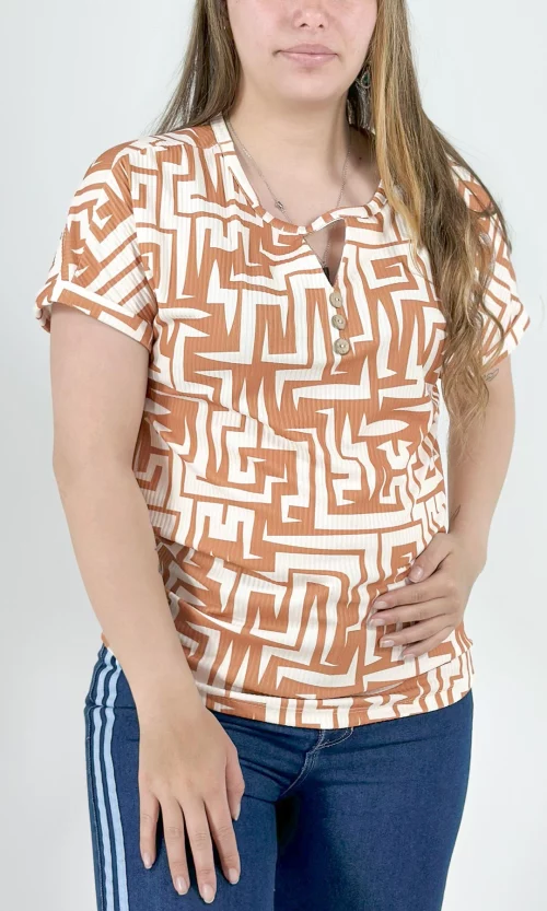 Camiseta mujer manga corta estampada