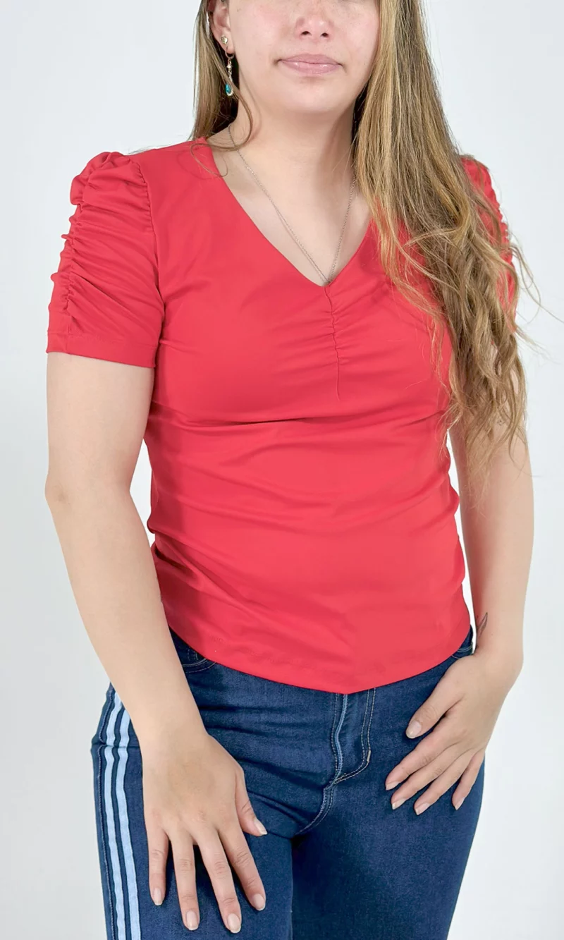 Camiseta mujer manga corta unicolor - Imagen 6