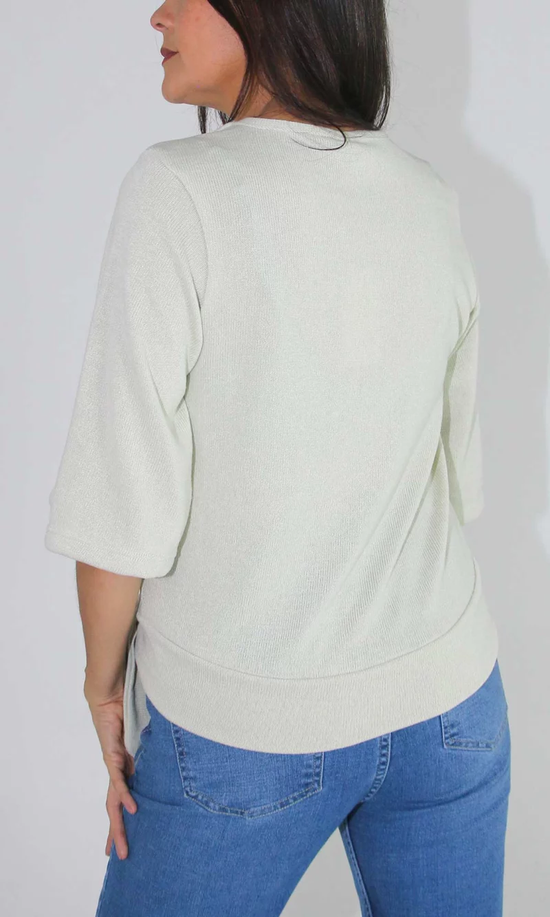 Camiseta mujer manga 3/4 unicolor - Imagen 3