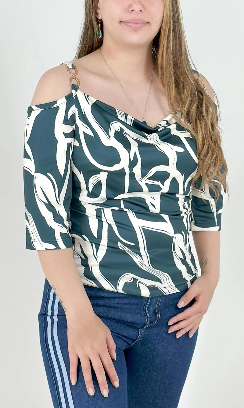 Camiseta mujer manga 3/4 estampada - Imagen 4