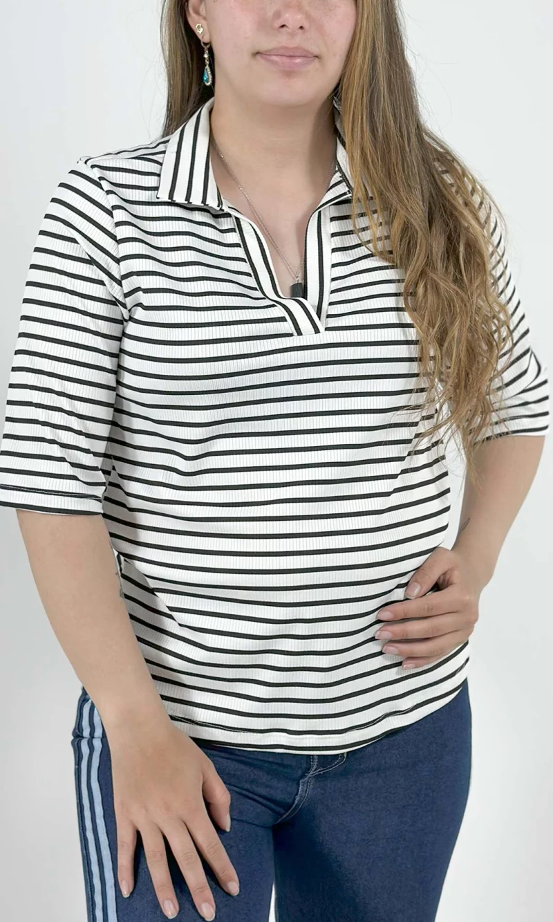 Camiseta mujer manga corta rayas - Imagen 4