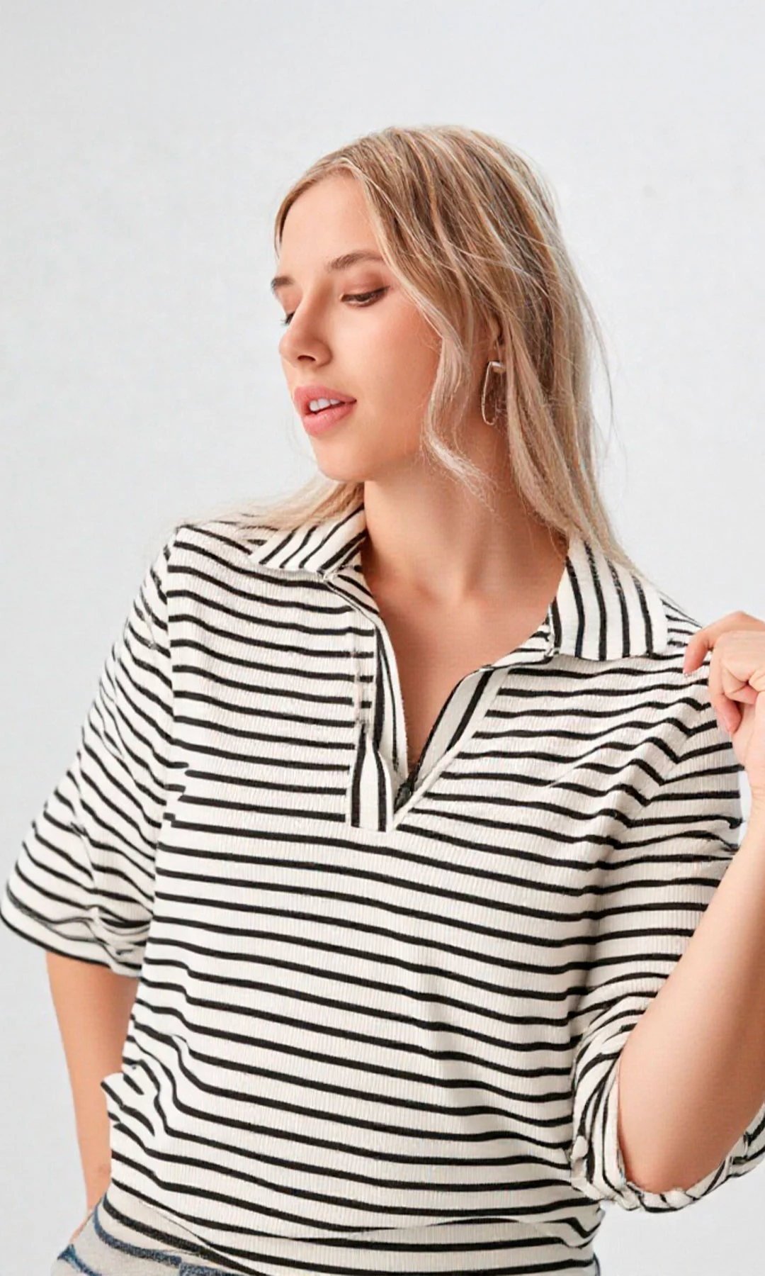 Camiseta mujer manga corta rayas - Imagen 2