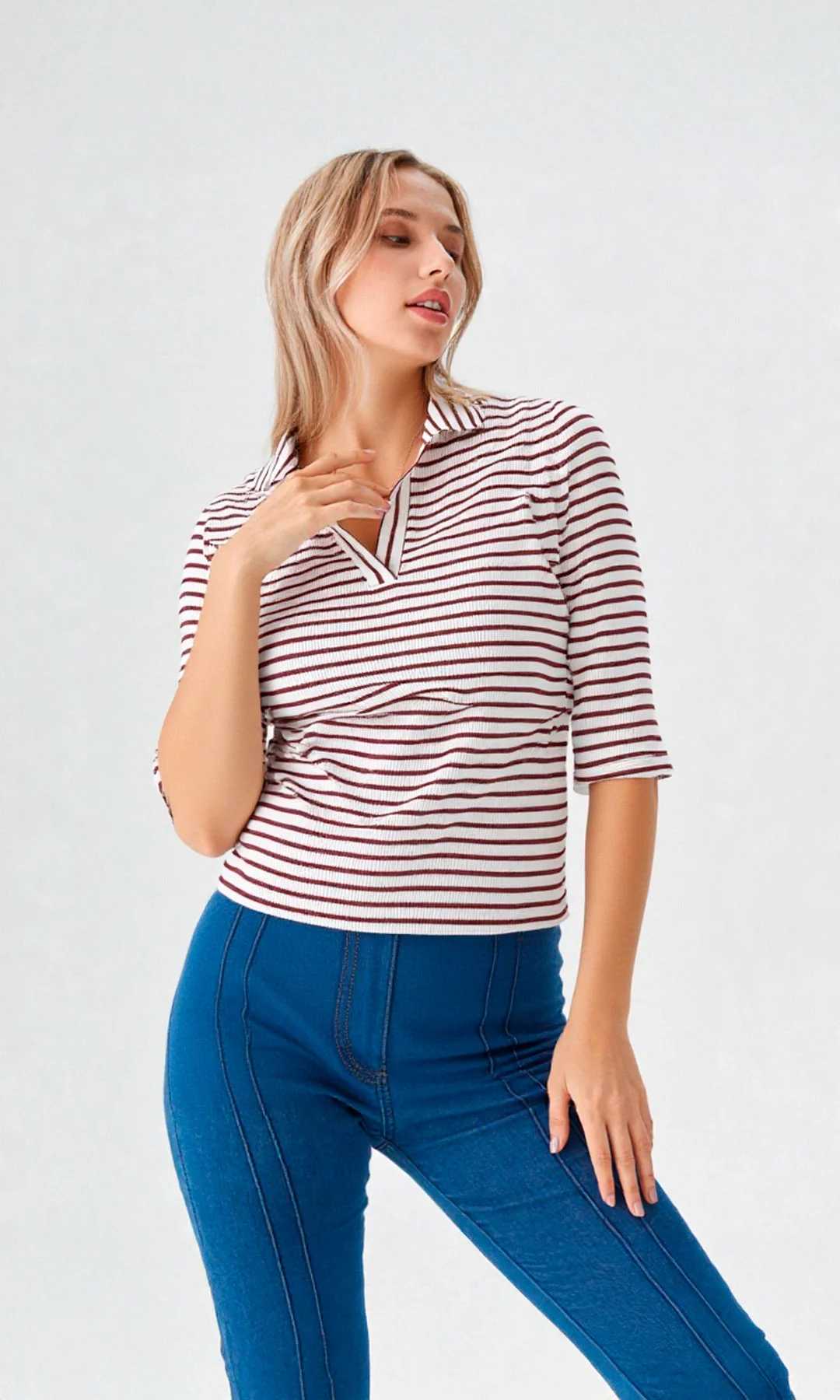 Camiseta mujer manga corta rayas - Imagen 4